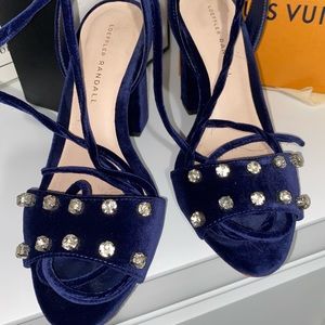 loeffler randall blue suede heels